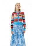 CARDIGAN STRIPED SOFT WOOL MULTICOLOUR