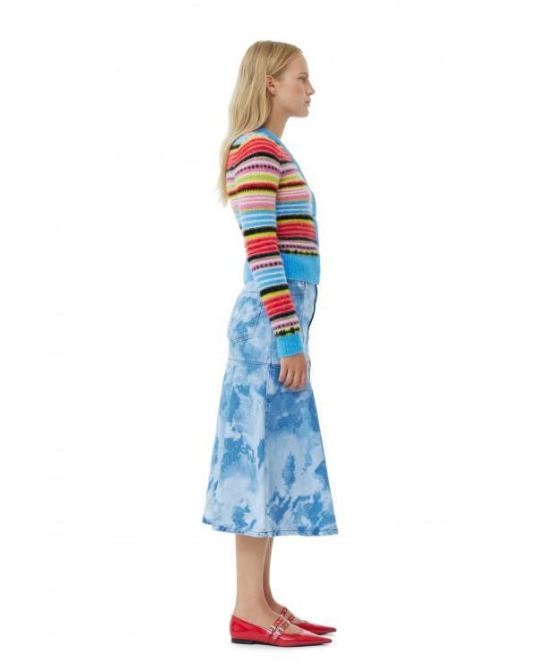 CARDIGAN STRIPED SOFT WOOL MULTICOLOUR