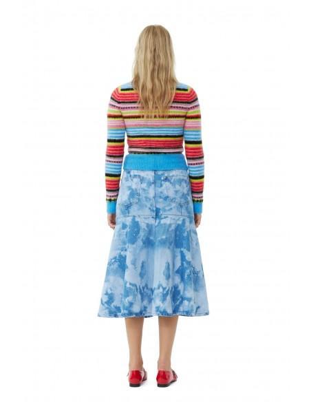 CARDIGAN STRIPED SOFT WOOL MULTICOLOUR