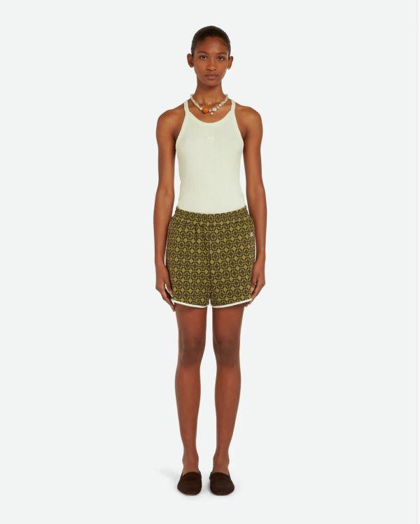SHORT POWER OLIVE AND DARK BROWN