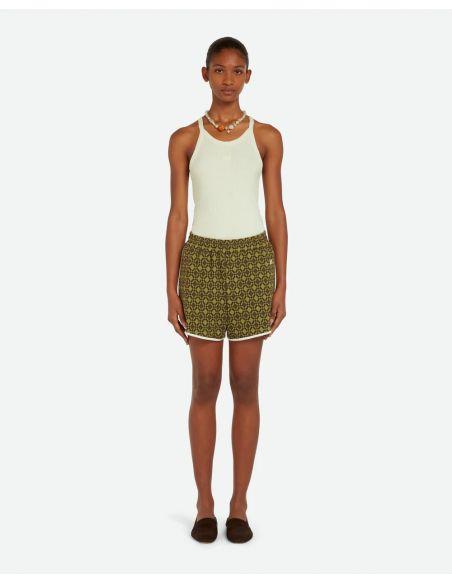 SHORT POWER OLIVE AND DARK BROWN