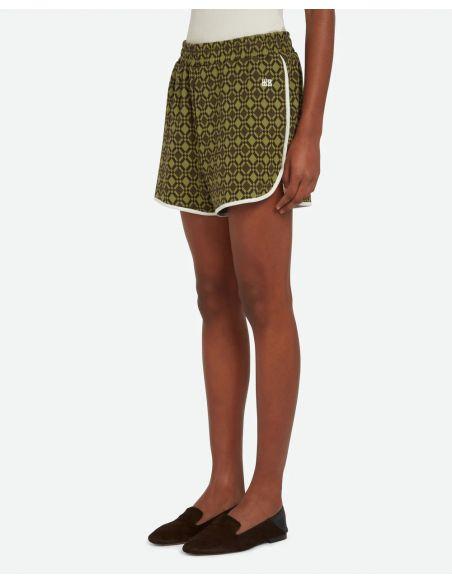 SHORT POWER OLIVE AND DARK BROWN