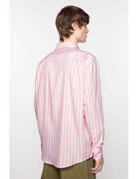 CHEMISE A RAYURES ROSE ET BLANCHE