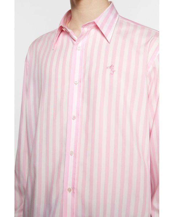 CHEMISE A RAYURES ROSE ET BLANCHE