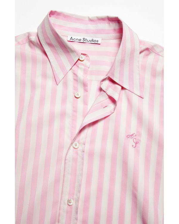 CHEMISE A RAYURES ROSE ET BLANCHE