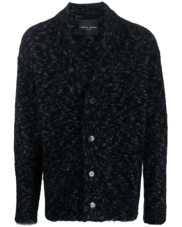 CARDIGAN ML ANIMALIER BLACK GREY