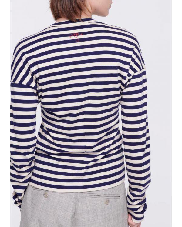 TSHIRT BLUE STRIPE BUTTER 2