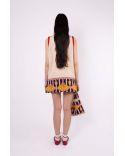 ELISABETH ARTIST COLLABORATION ECRU RED SLEEVELESS VEST