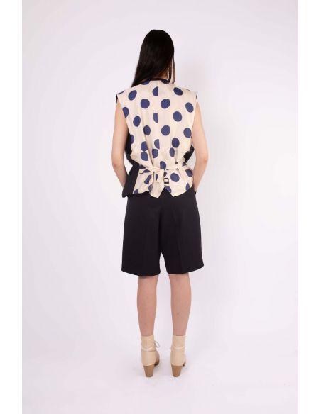 GILET SANS MANCHE FLORE NAVY
