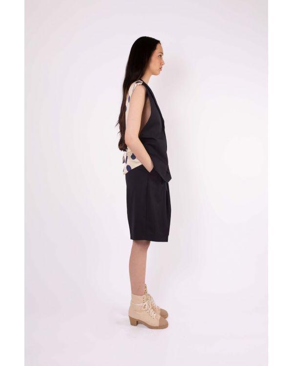 GILET SANS MANCHE FLORE NAVY