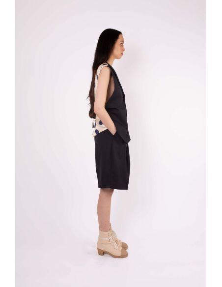 GILET SANS MANCHE FLORE NAVY