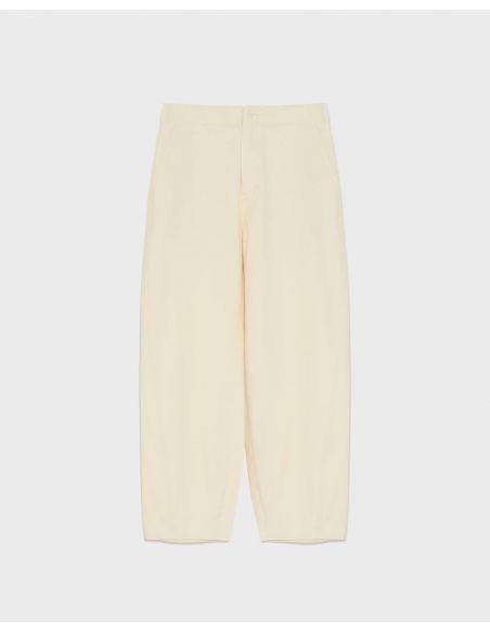 BEIGE COTTON GABARDINE PANTS