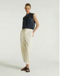 BEIGE COTTON GABARDINE PANTS