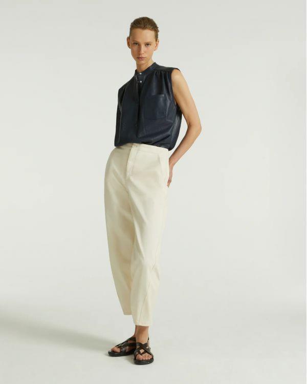 BEIGE COTTON GABARDINE PANTS 2