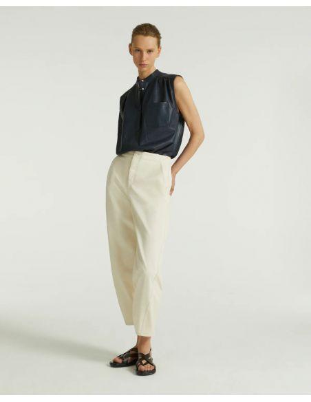BEIGE COTTON GABARDINE PANTS