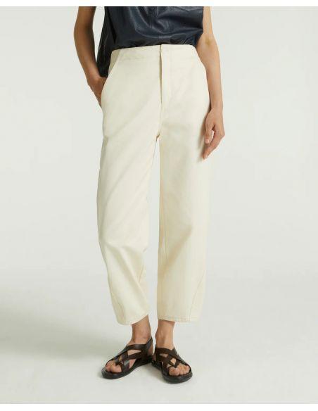 BEIGE COTTON GABARDINE PANTS