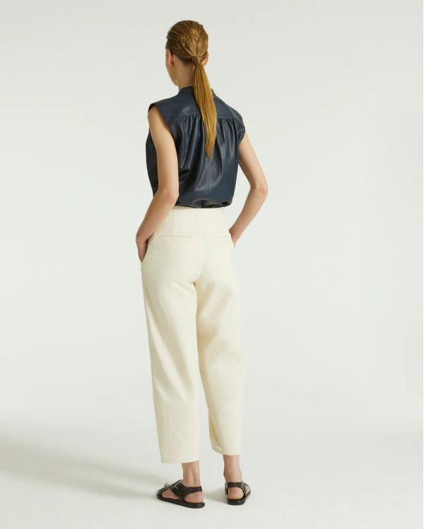 BEIGE COTTON GABARDINE PANTS
