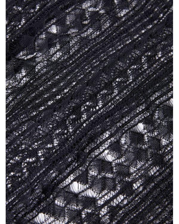 Black 3D Lace Knit Tank Top