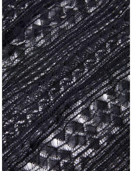Black 3D Lace Knit Tank Top