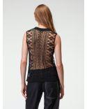 Black 3D Lace Knit Tank Top