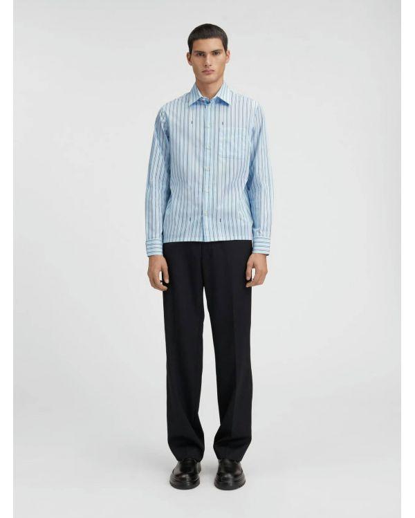 THE BLUE STRIPE PRINT SUIT SHIRT 2