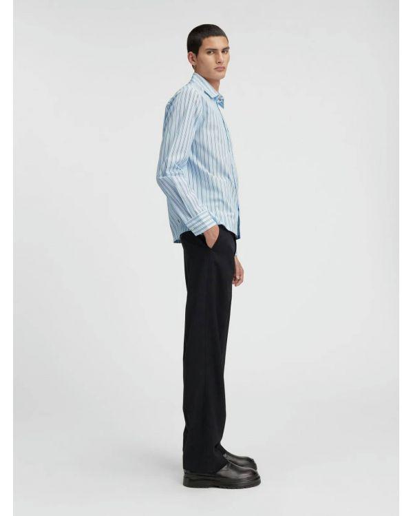 THE BLUE STRIPE PRINT SUIT SHIRT