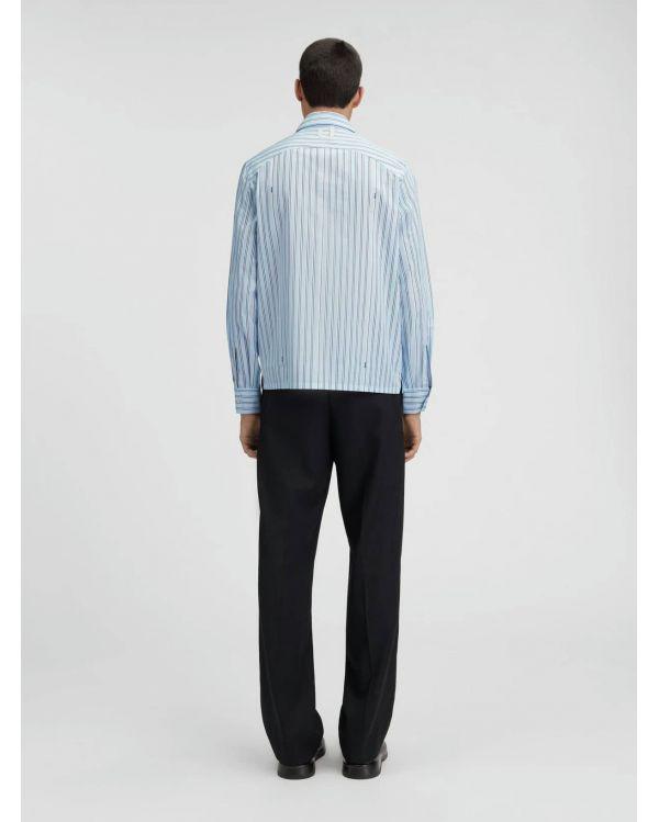 THE BLUE STRIPE PRINT SUIT SHIRT