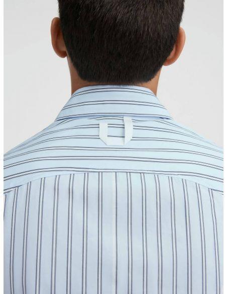 THE BLUE STRIPE PRINT SUIT SHIRT
