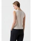 BOY FIT ECRU TANK TOP T-SHIRT