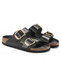 SANDALES ARIZONA BIG BUCKLE HIGH SHINE BLACK