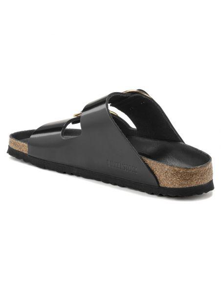 SANDALES ARIZONA BIG BUCKLE HIGH SHINE BLACK