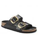 SANDALES ARIZONA BIG BUCKLE HIGH SHINE BLACK