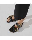 SANDALES ARIZONA BIG BUCKLE HIGH SHINE BLACK