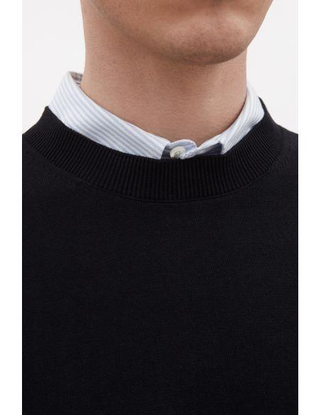 T-SHIRT RHYS COTTON LINEN DARK NAVY