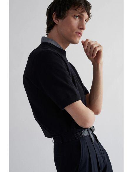 T-SHIRT RHYS COTTON LINEN DARK NAVY