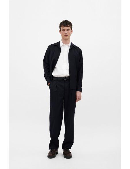PANTALON BENN RELAXED LIGHT WOOL PLEATED DARK NAVY
