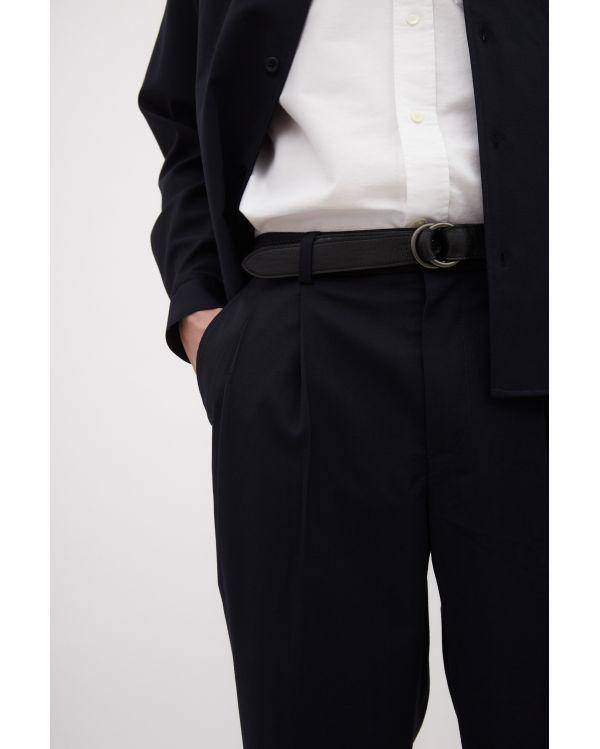 PANTALON BENN RELAXED LIGHT WOOL PLEATED DARK NAVY
