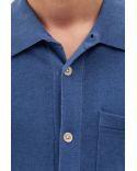 CHEMISE ROLLO COTTON LINEN SS CALCITE BLUE