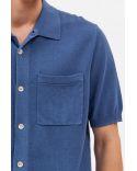 CHEMISE ROLLO COTTON LINEN SS CALCITE BLUE