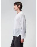 WHITE SEMI-TRANSPARENT EFFECT BOXY SWEATER