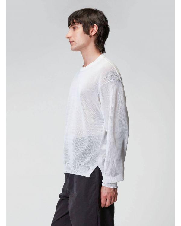 PULL BOXY EFFET SEMI-TRANSPARENT WHITE