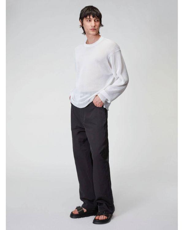 WHITE SEMI-TRANSPARENT EFFECT BOXY SWEATER 2