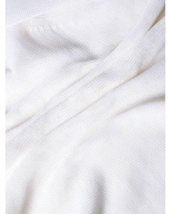 WHITE SEMI-TRANSPARENT EFFECT BOXY SWEATER