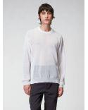 WHITE SEMI-TRANSPARENT EFFECT BOXY SWEATER
