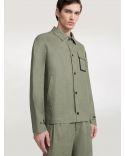 VESTE SURCHEMISE LIN TERZILINO SAGE GREEN