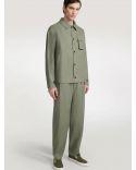 VESTE SURCHEMISE LIN TERZILINO SAGE GREEN