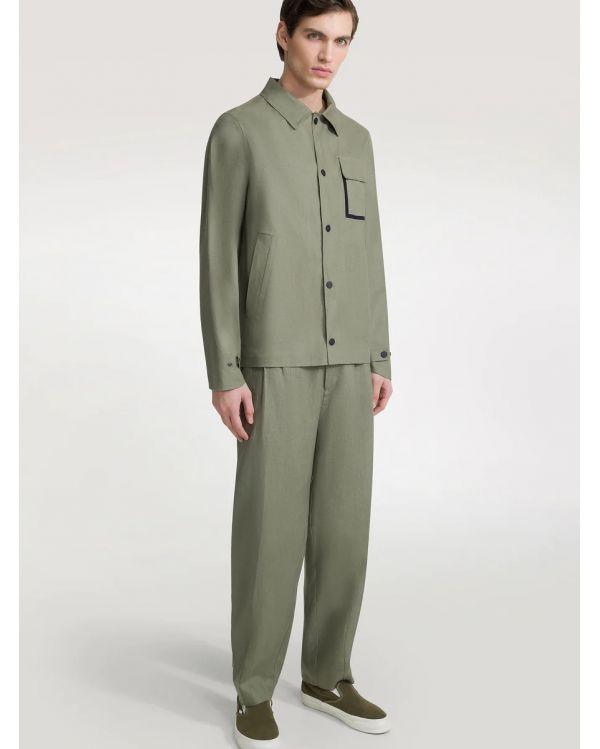 VESTE SURCHEMISE LIN TERZILINO SAGE GREEN 2