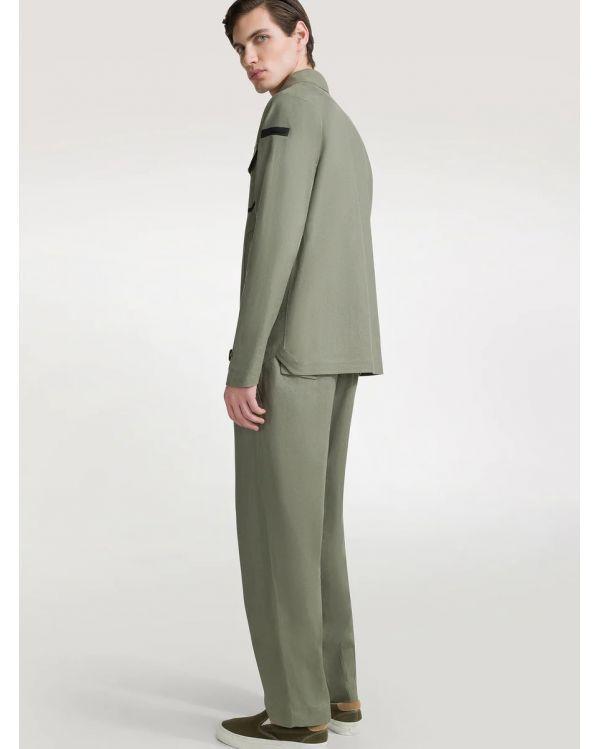 VESTE SURCHEMISE LIN TERZILINO SAGE GREEN