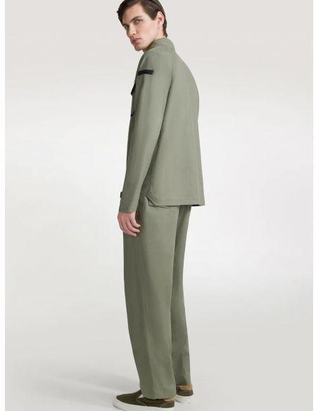 VESTE SURCHEMISE LIN TERZILINO SAGE GREEN