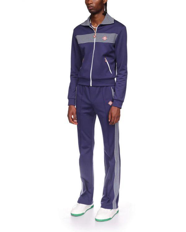 TRACK TOP NAVY KNITTED JACKET